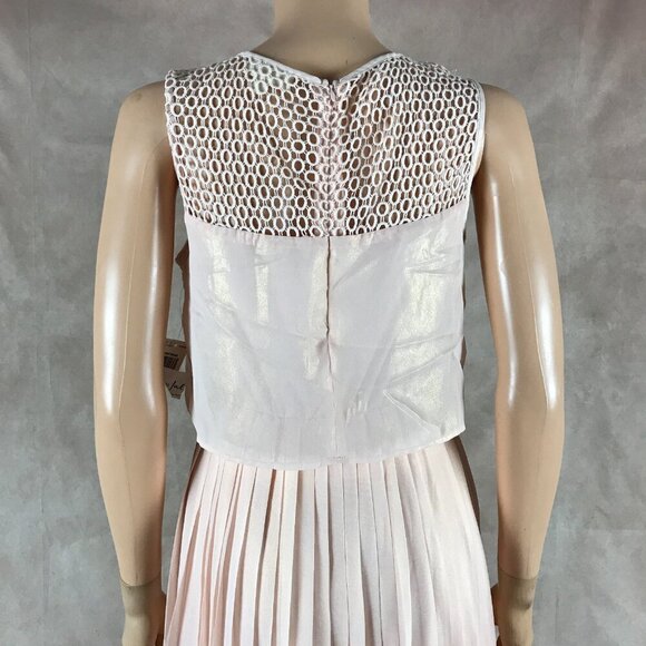MAISON JULES Crochet-Yoke Pink Shimmer Dress NWT SMALL - Picture 5 of 9